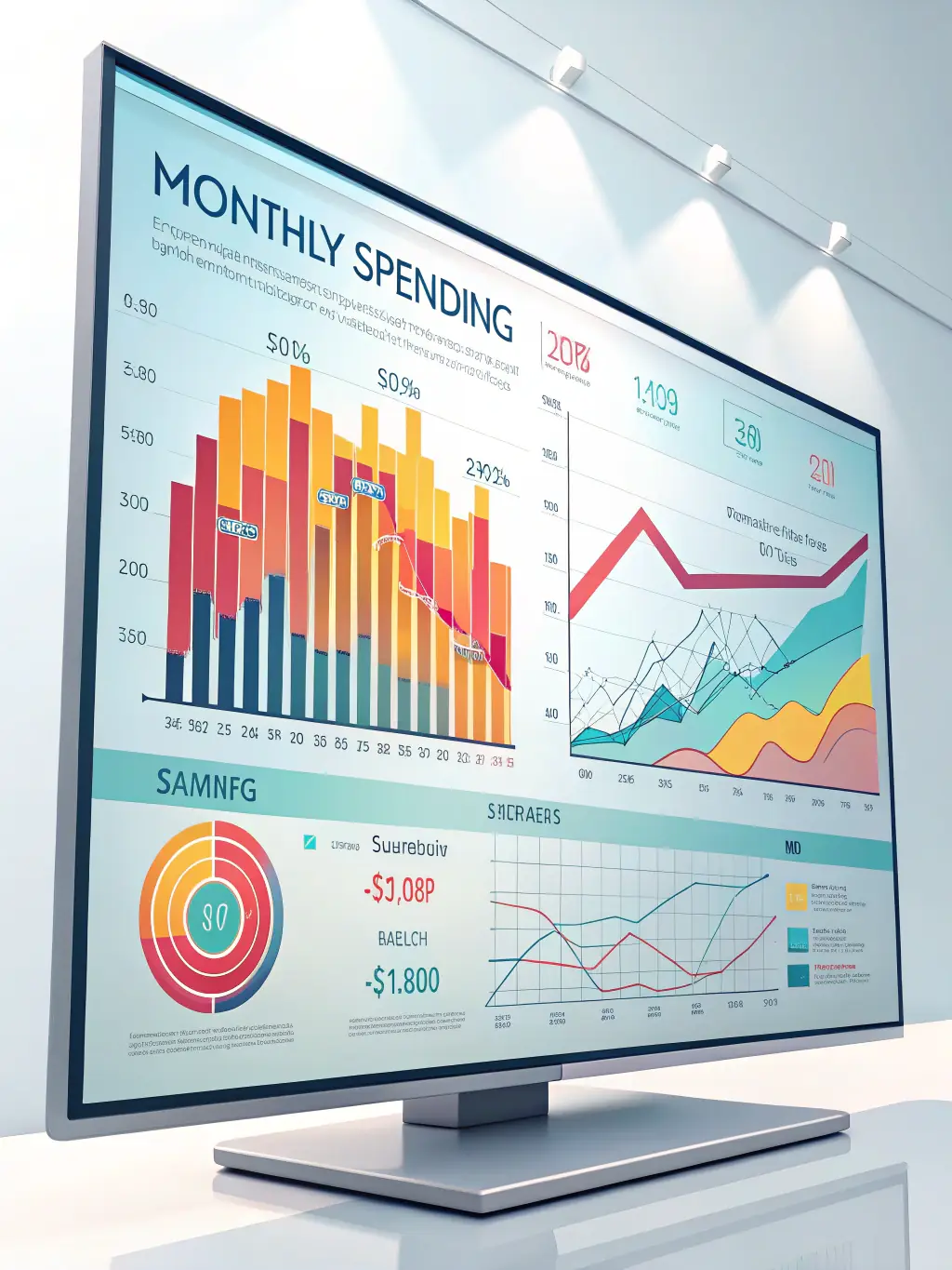 A visual representation of a budget planning process, showing a graph with projected costs and savings, highlighting K&J Flooring's commitment to budget management.