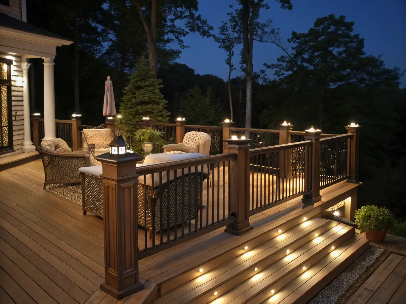 A close-up shot of sturdy, well-constructed railings, emphasizing the safety and durability aspects of K&J FLOORING's work.